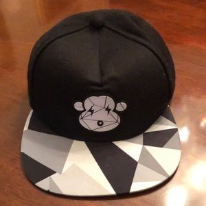 Miniso made in Japan baseball style hat. Monkey emblem is rubber. black & white